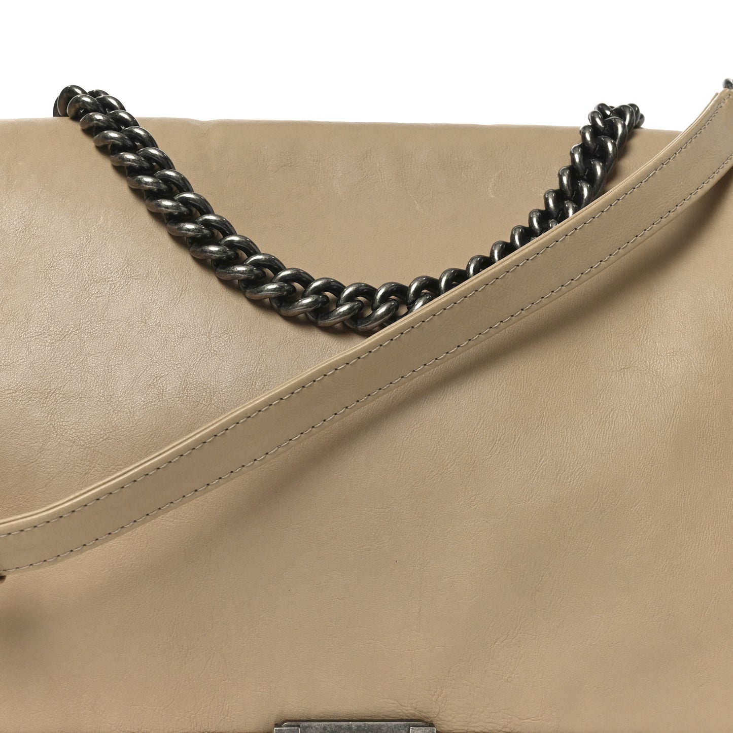 Calfskin Large Boy Reverso Flap  Beige