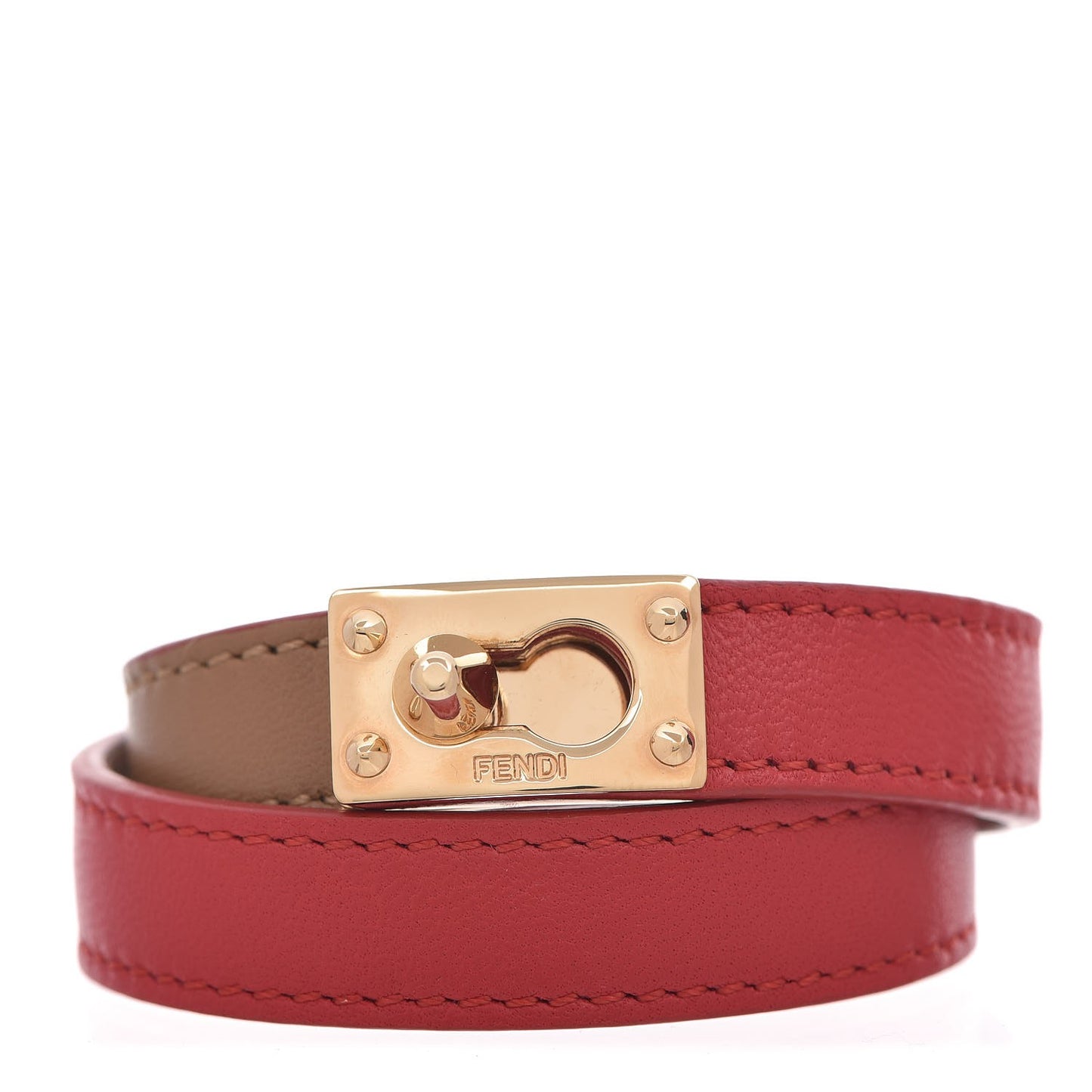 Nappa Double Strand Bracelet Red Camel