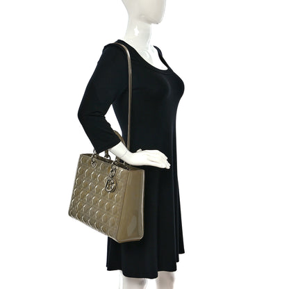 Christian Dior Patent Cannage Large Lady Dior Grey 2 of 11