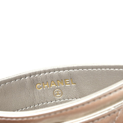 Chanel Metallic Aged Calfskin Quilted Reissue Card Holder Light Gold 6 of 8