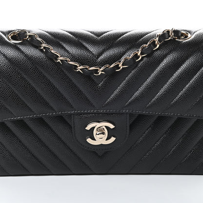 Chanel Caviar Chevron Quilted Small Double Flap Black 8 of 12