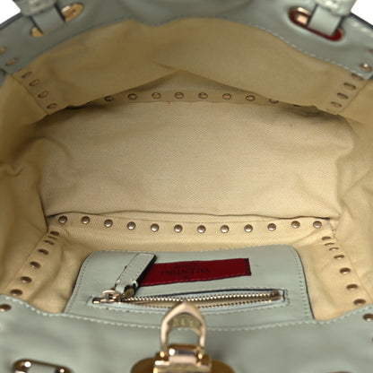 Valentino Garavani Vitello Mini Rockstud Tote Green Tea Sorbet 5 of 9