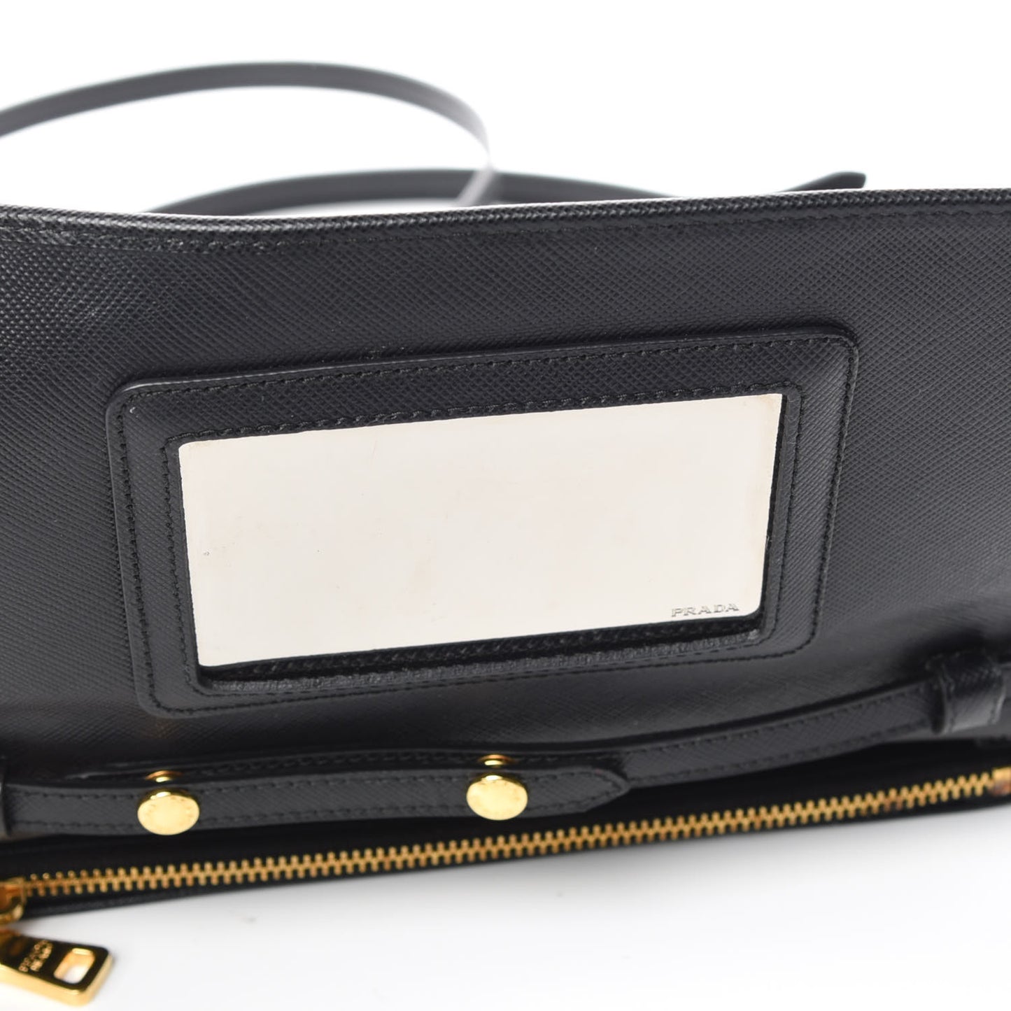 Saffiano Metal Flap Wallet With Strap Black