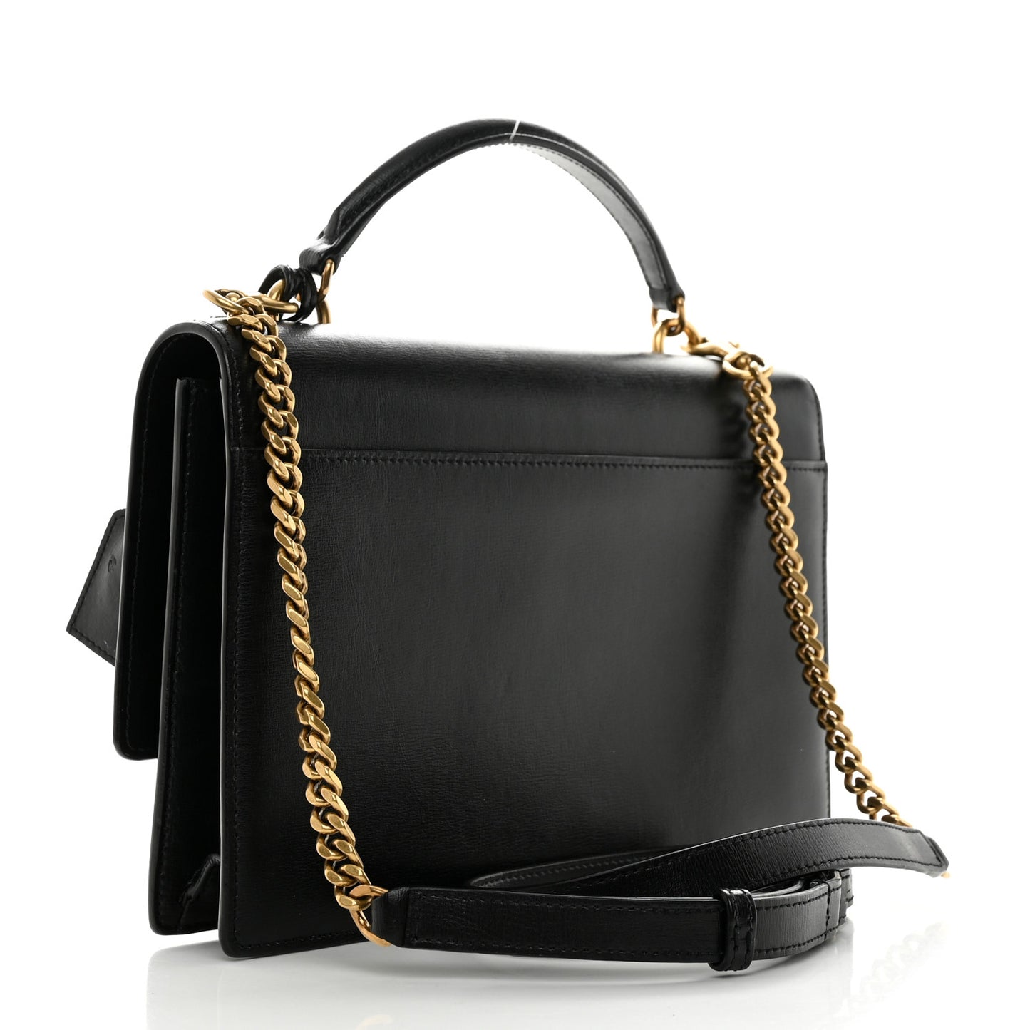 Smooth Calfskin Medium Monogram Sunset Satchel Black