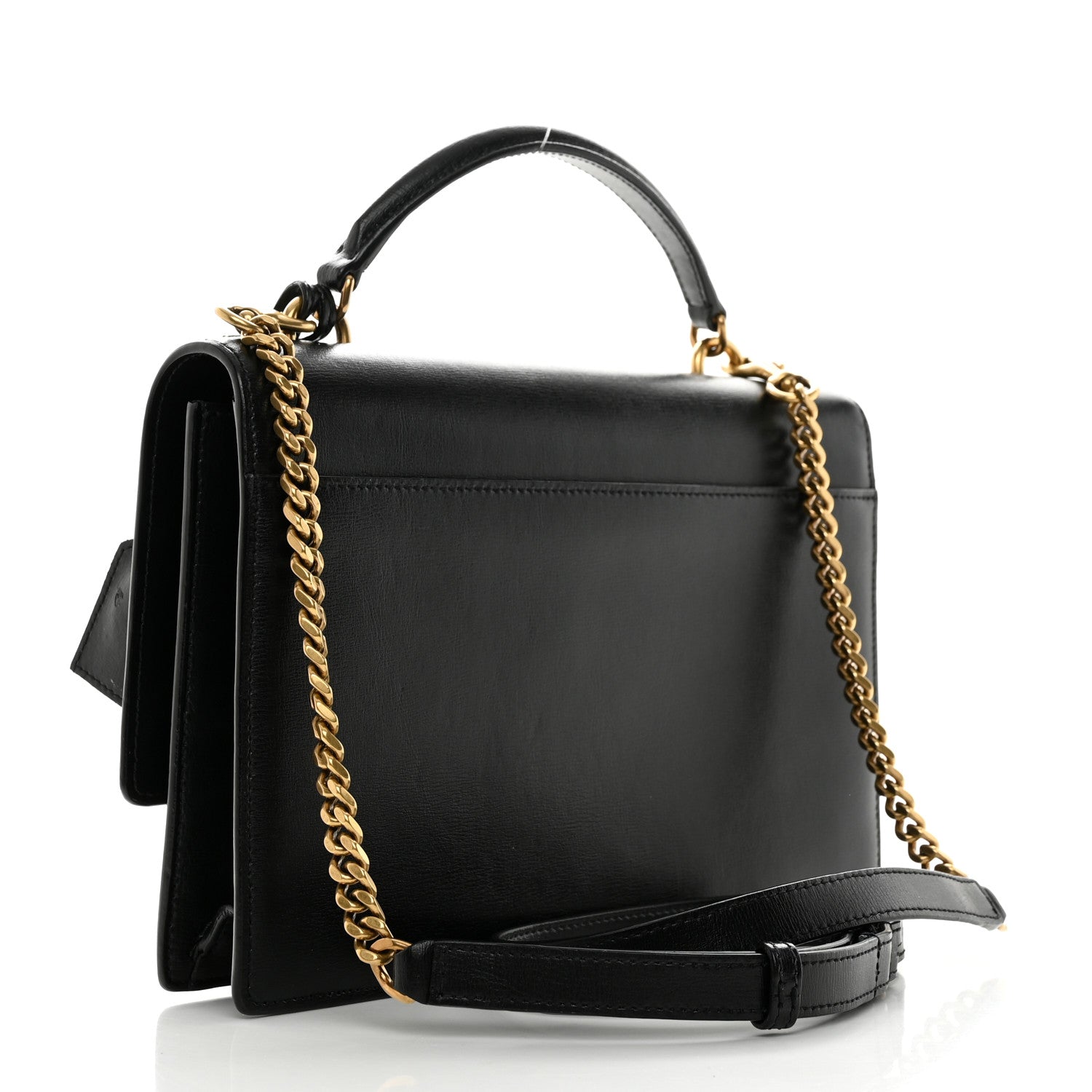 Saint Laurent Smooth Calfskin Medium Monogram Sunset Satchel Black 2 of 12