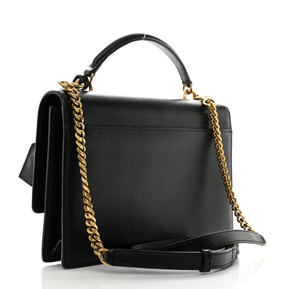 Saint Laurent Smooth Calfskin Medium Monogram Sunset Satchel Black 2 of 12