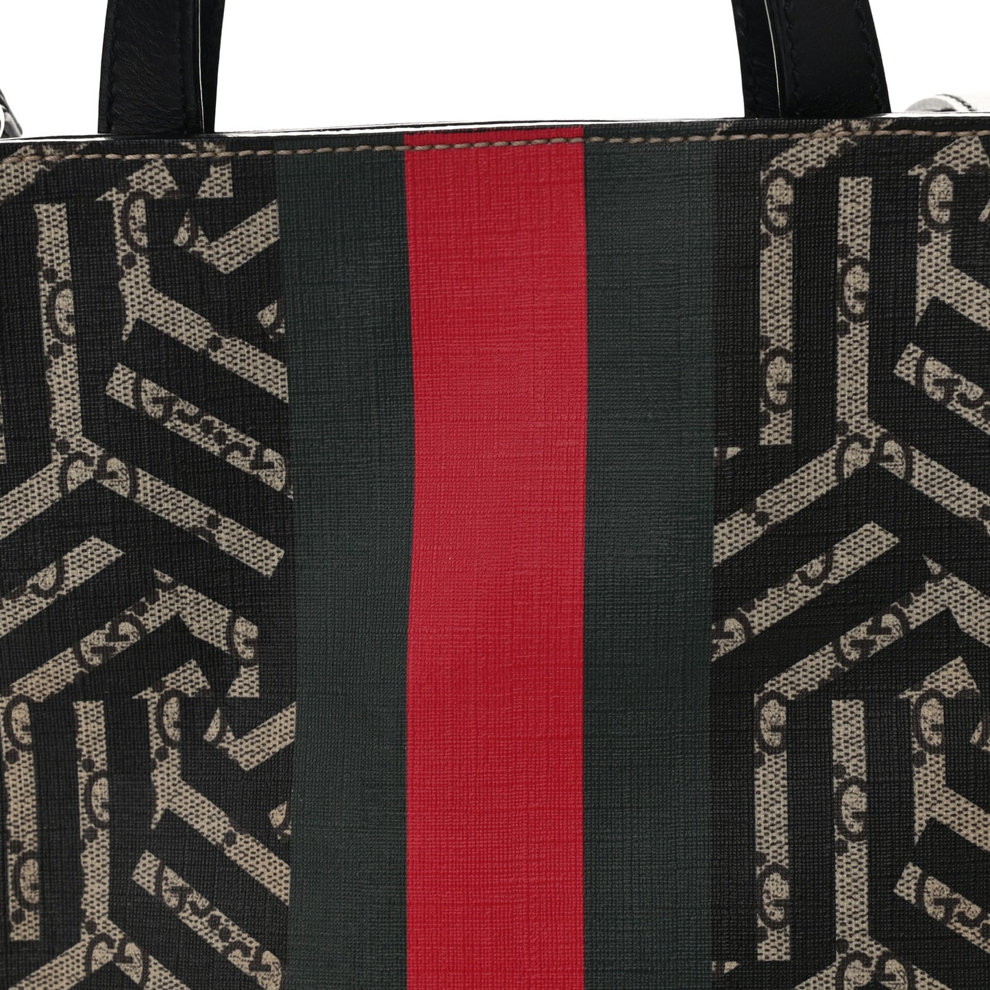 GG Supreme Monogram Caleido Web Vertical Tote Black