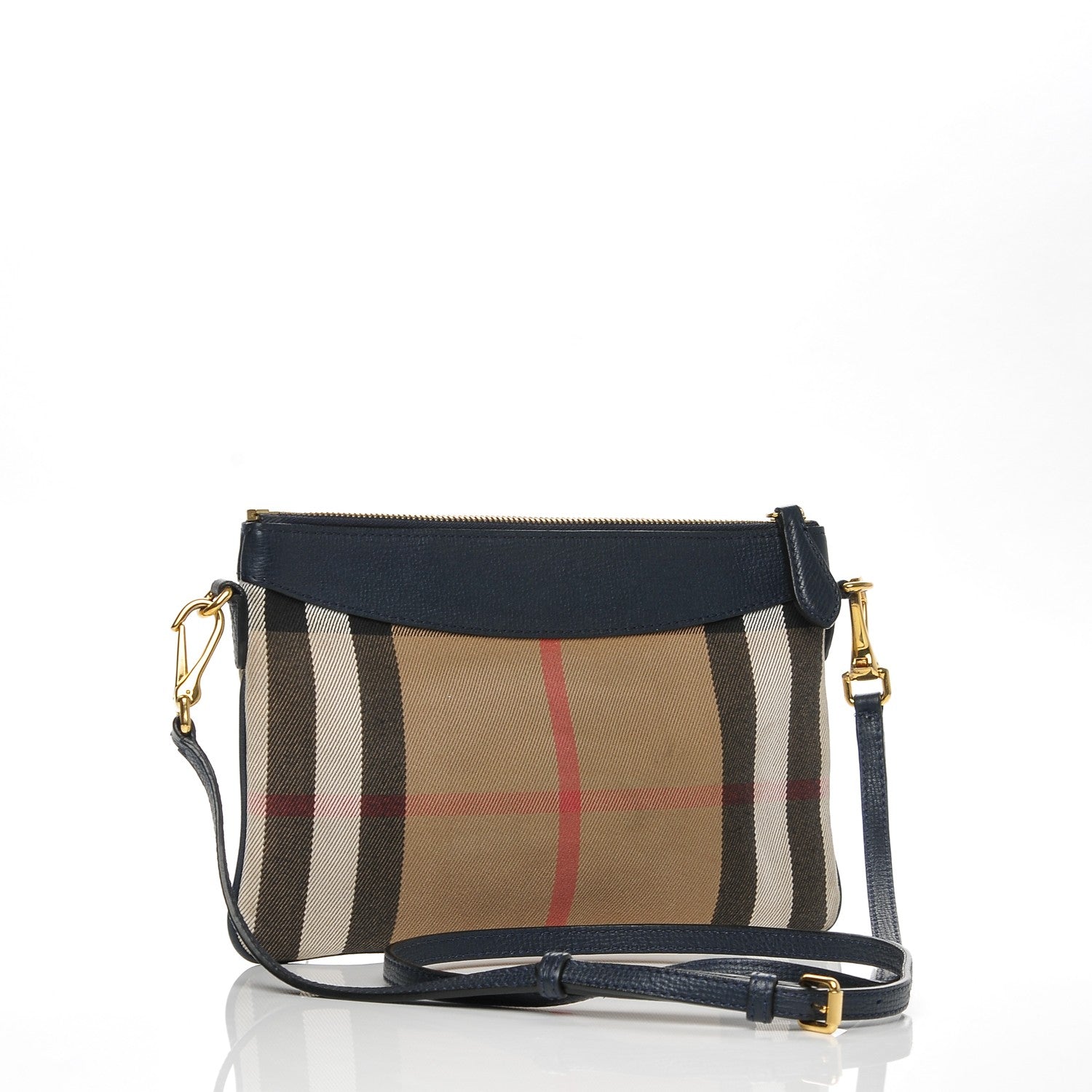 Burberry House Check Derby Peyton Crossbody Clutch Bag Navy 3 of 7