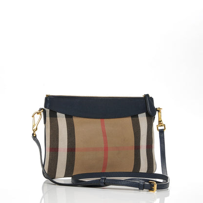 Burberry House Check Derby Peyton Crossbody Clutch Bag Navy 3 of 7