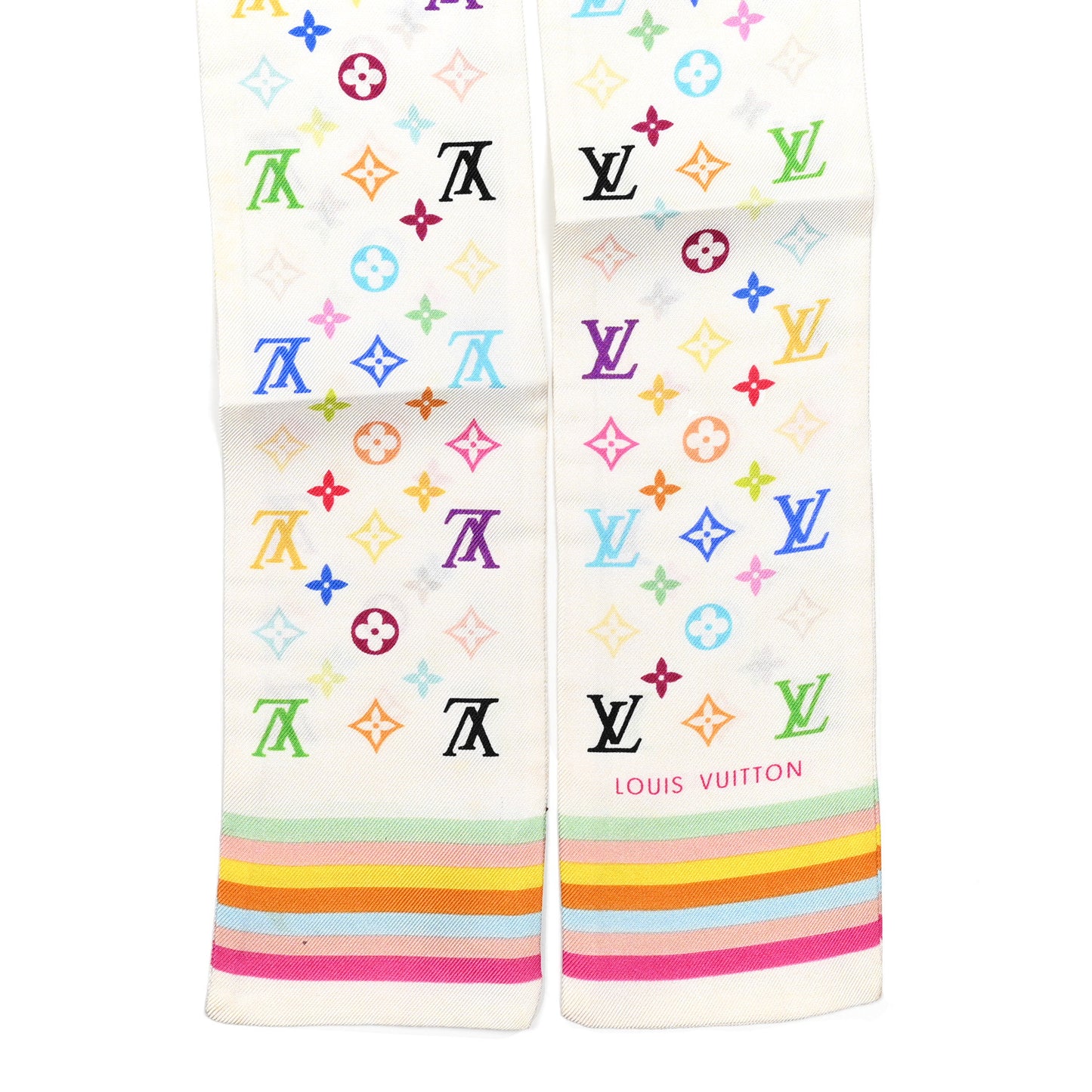 Silk Monogram Multicolor Bandeau White