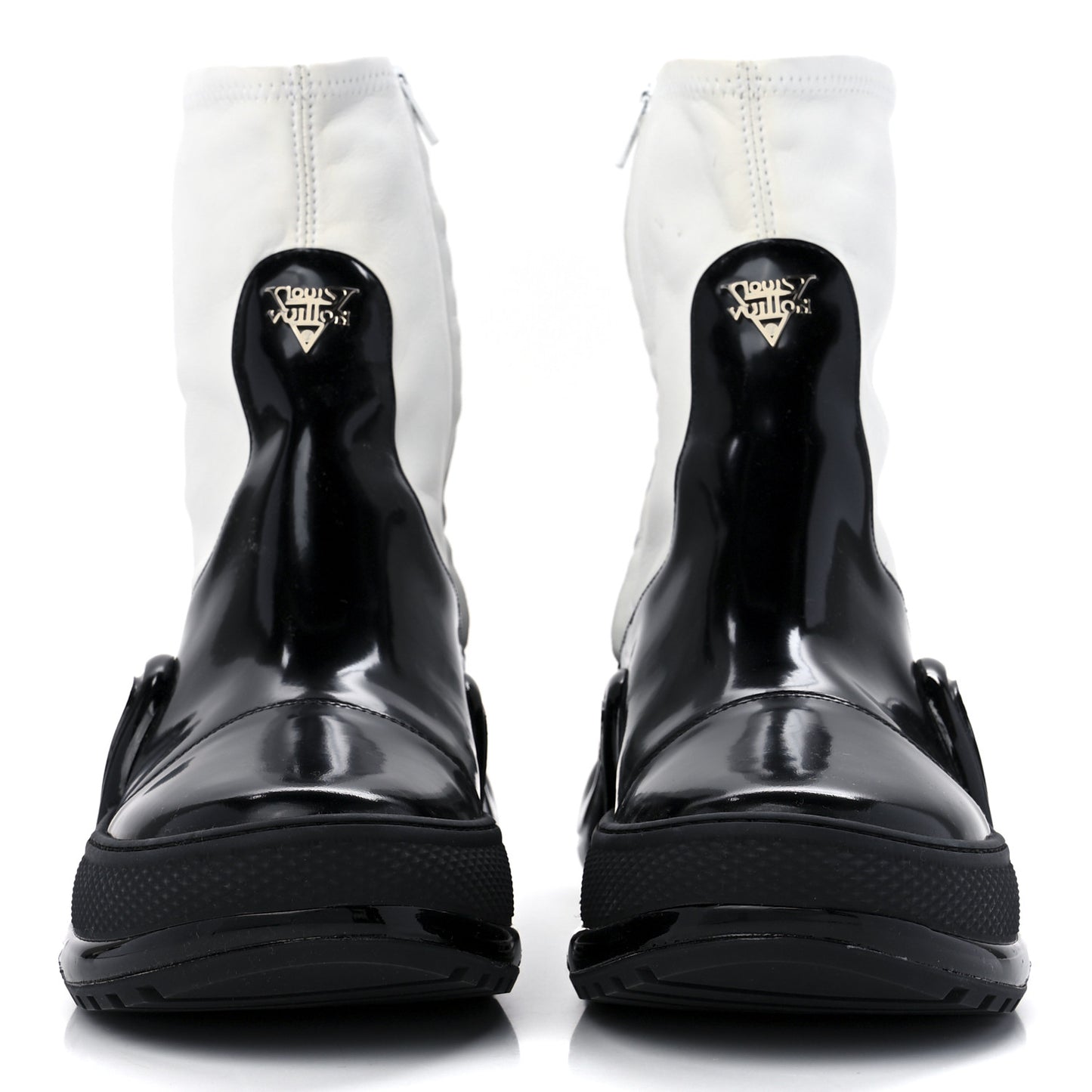 Glazed Calfskin Lambskin LV Archlight Sneaker Boots 40 Black White