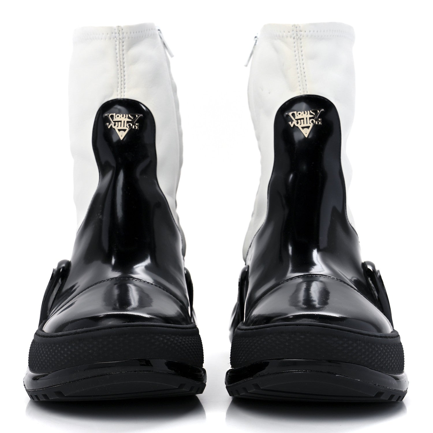 Louis Vuitton Glazed Calfskin Lambskin LV Archlight Sneaker Boots 40 Black White 2 of 9