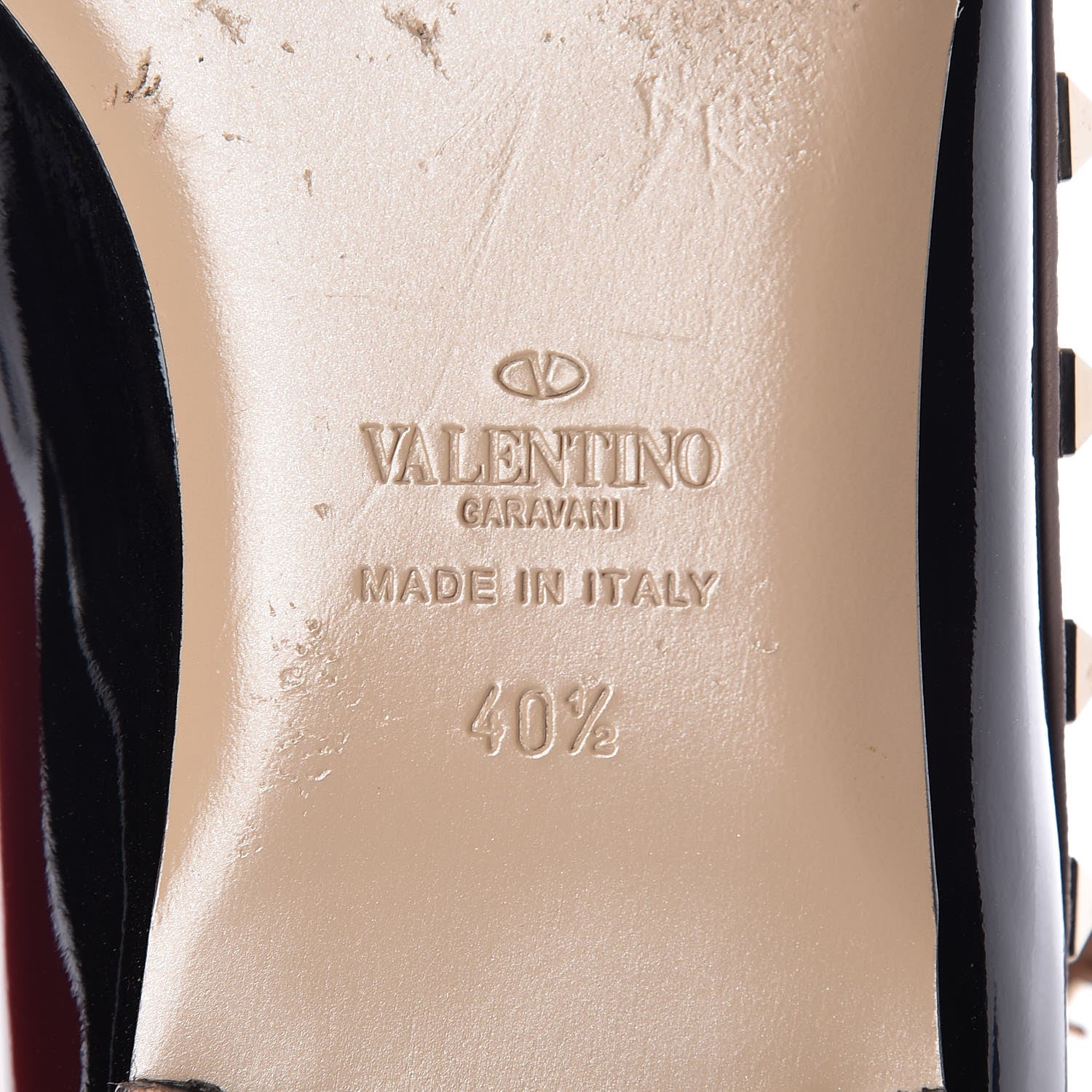 Valentino Garavani Patent Rockstud Cage Ballerina Flats 40.5 Black Poudre 8 of 15
