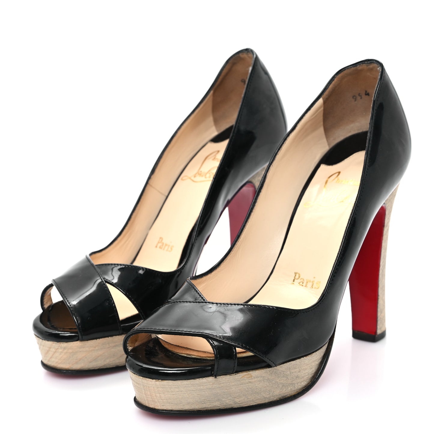 Patent Cork Miss Marple Platform Pumps 36 Black