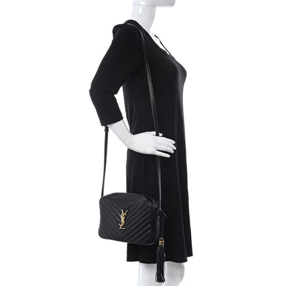 Saint Laurent Calfskin Matelasse Monogram Lou Camera Bag Black 2 of 10