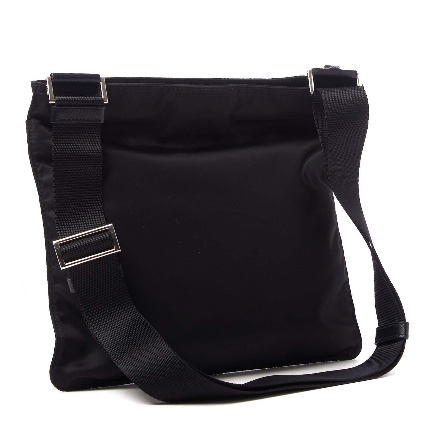 Nylon Vela Flat Messenger Bag Black