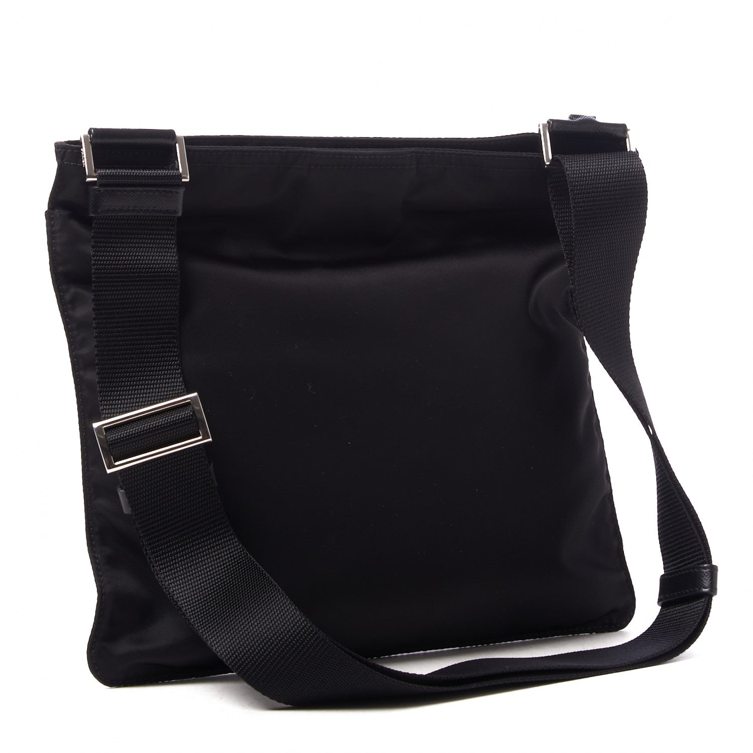 Prada Nylon Vela Flat Messenger Bag Black 2 of 8