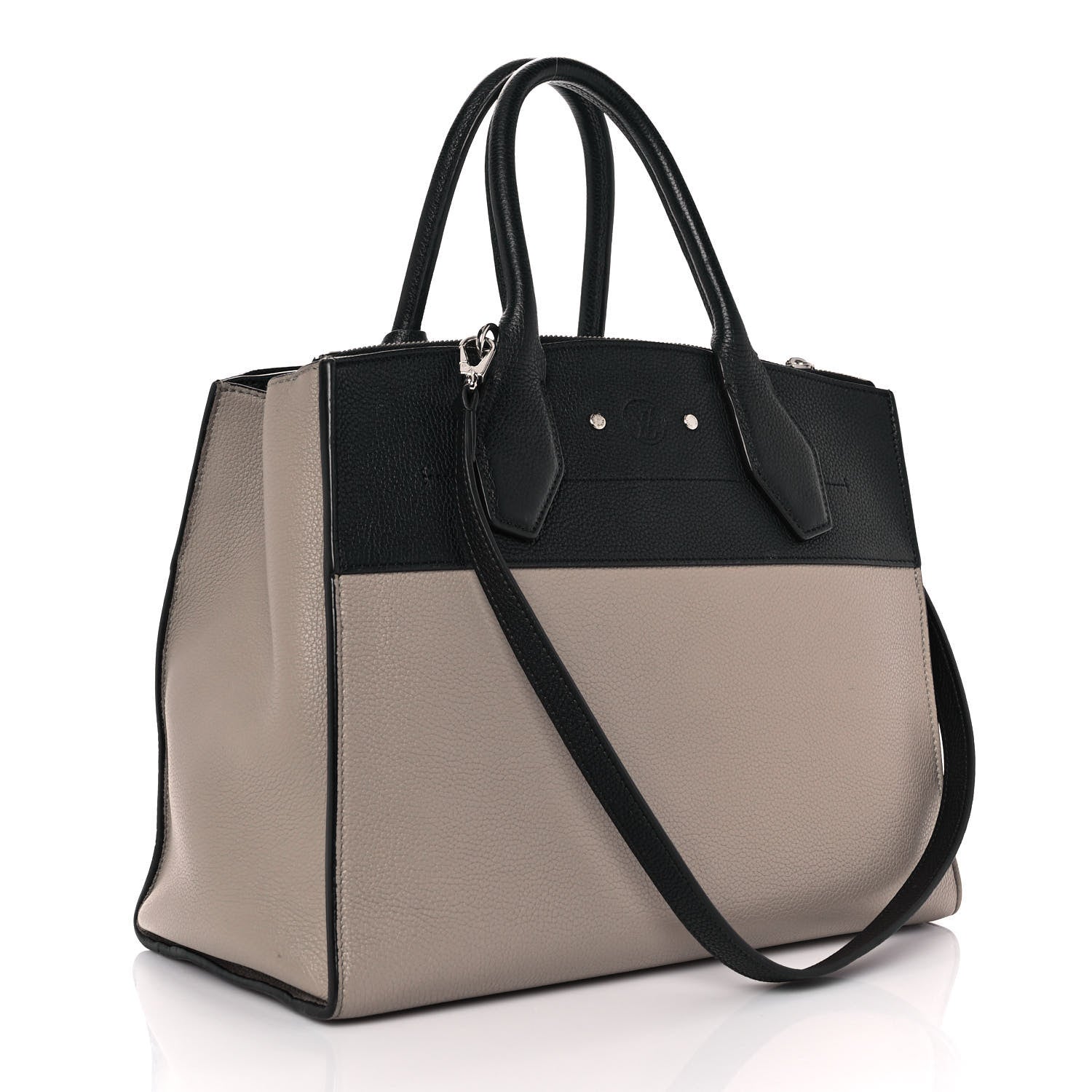 Louis Vuitton Taurillon City Steamer MM Black Beige 3 of 10