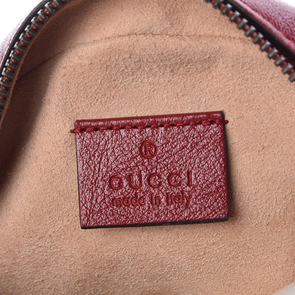 Gucci Glazed Calfskin Matelasse Heart Mini GG Marmont Round Shoulder Bag Romantic Cerise 6 of 7