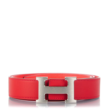 Hermes Swift Epsom 32mm H Belt 95 Vermillion Rose Jaipur 1 of 10