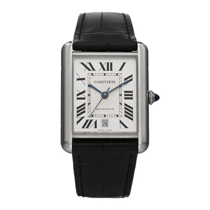Cartier Stainless Steel Alligator 31mm Tank Solo Automatic Watch 1 of 5