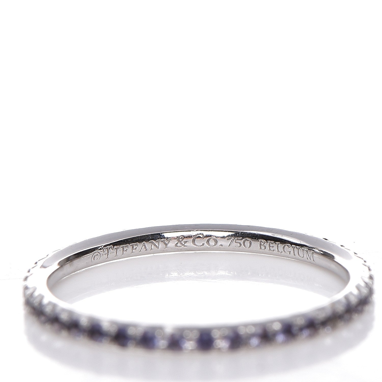 Tiffany 18K White Gold Iolite Metro Ring 4.5 3 of 3