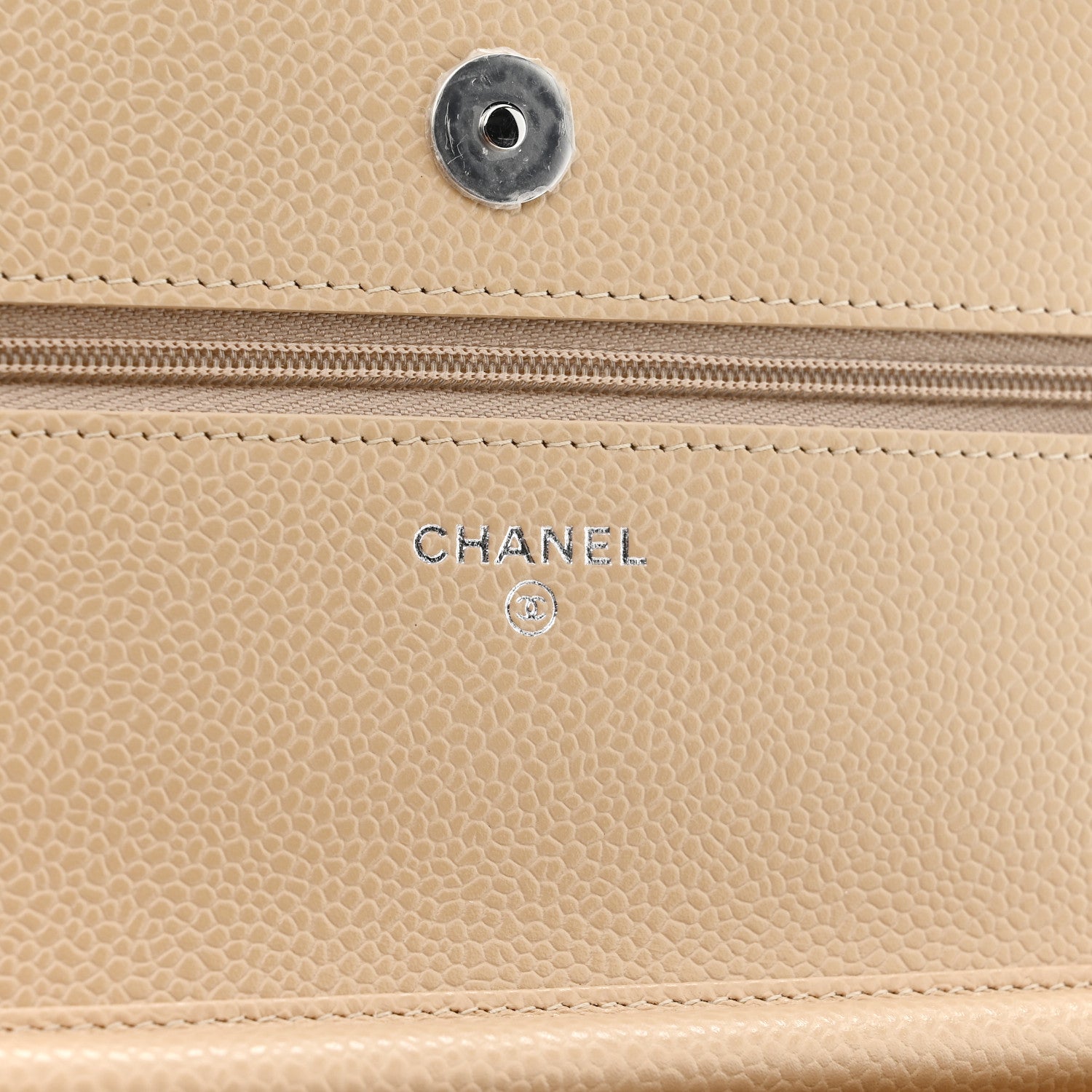 Chanel Caviar Quilted Wallet on Chain WOC Beige 6 of 12