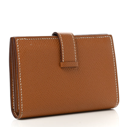 Hermes Epsom Bearn Card Holder Wallet Gold 3 of 9