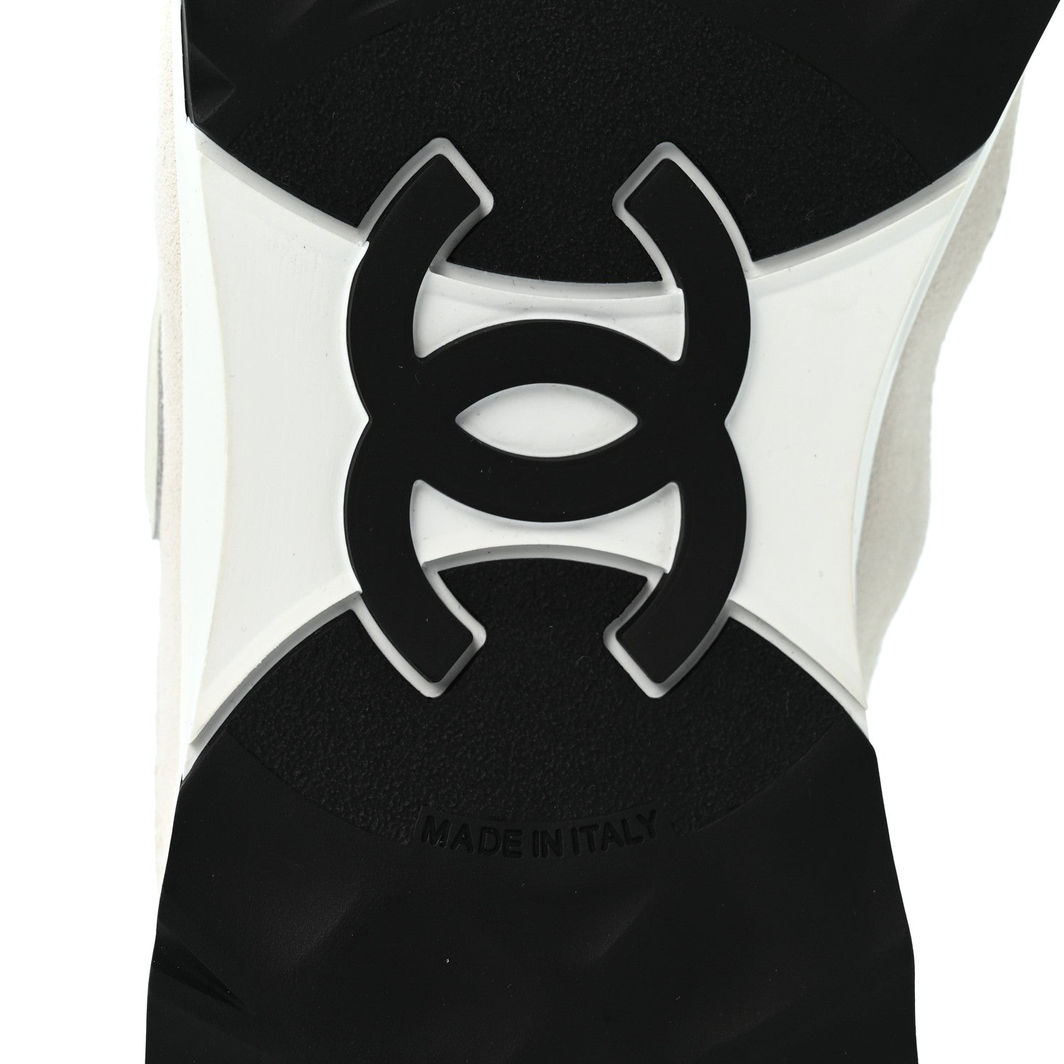 Chanel Suede Calfskin Quilted CC Sneakers 39 White Black 7 of 10