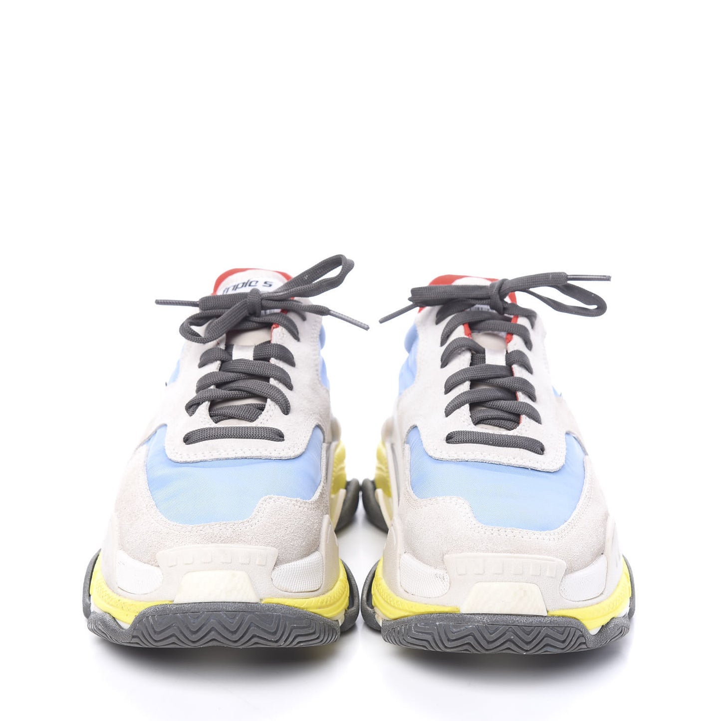 Nylon Suede Womens Triple S 2.0 Sneakers 37 Gris Bleu Rouge