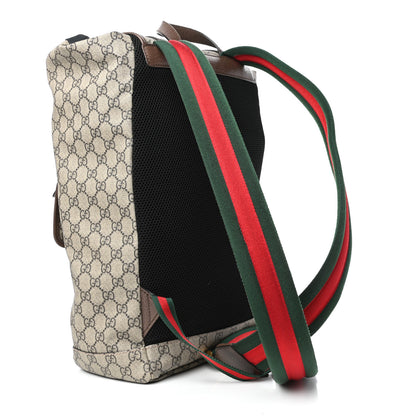 Gucci Soft GG Supreme Monogram Neo Vintage Double Buckle Backpack Beige New Acero Crop 3 of 9