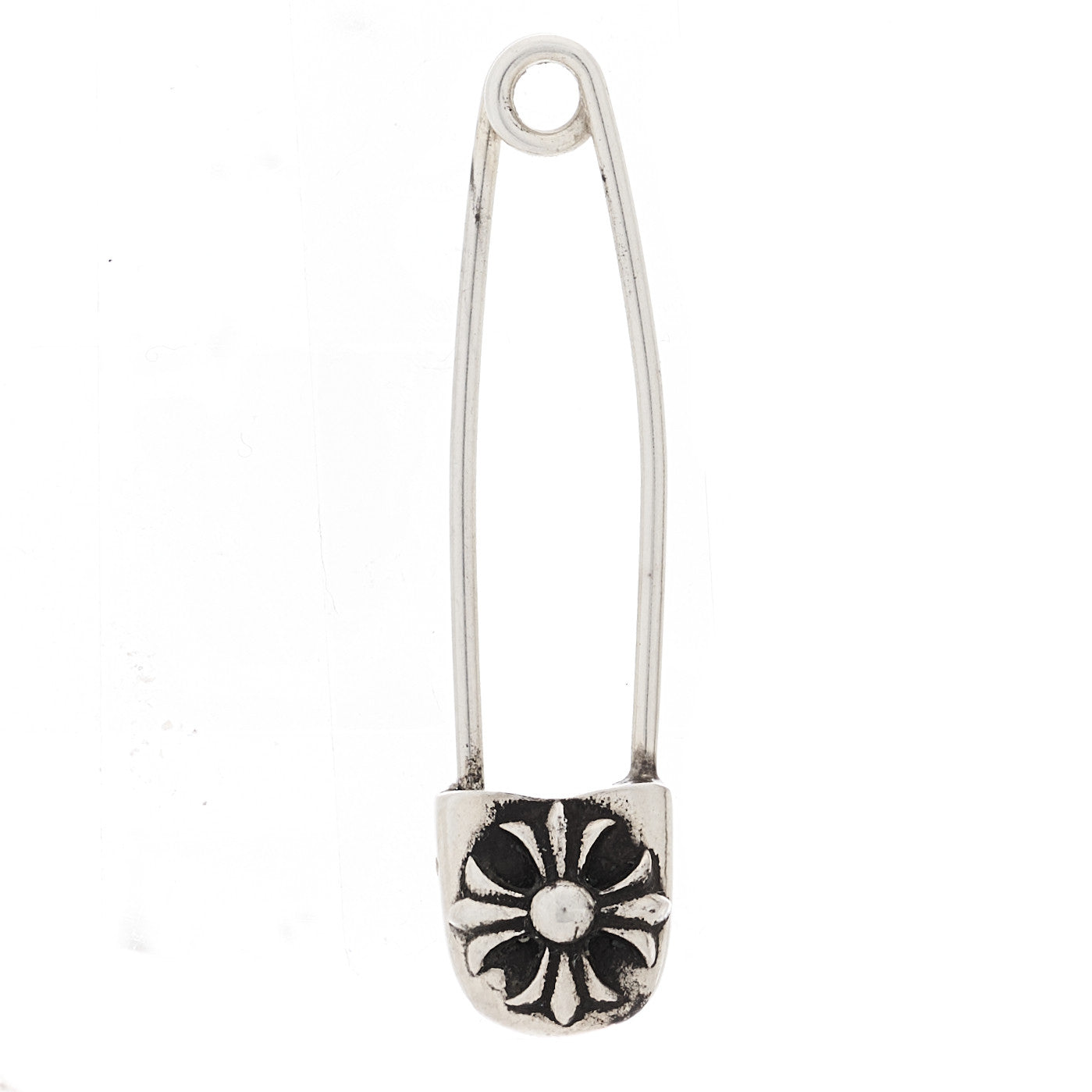 Sterling Silver Safety Pin Single Earring