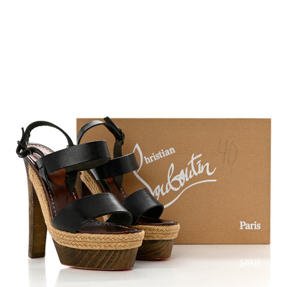 Christian Louboutin Calfskin Rope Satrinxa 120 Platform Sandals 35 Black 8 of 8