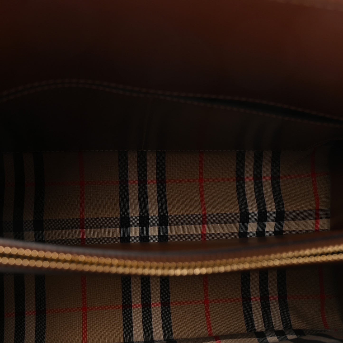 Calfskin Vintage Check Small Two Handle Title Bag  Black