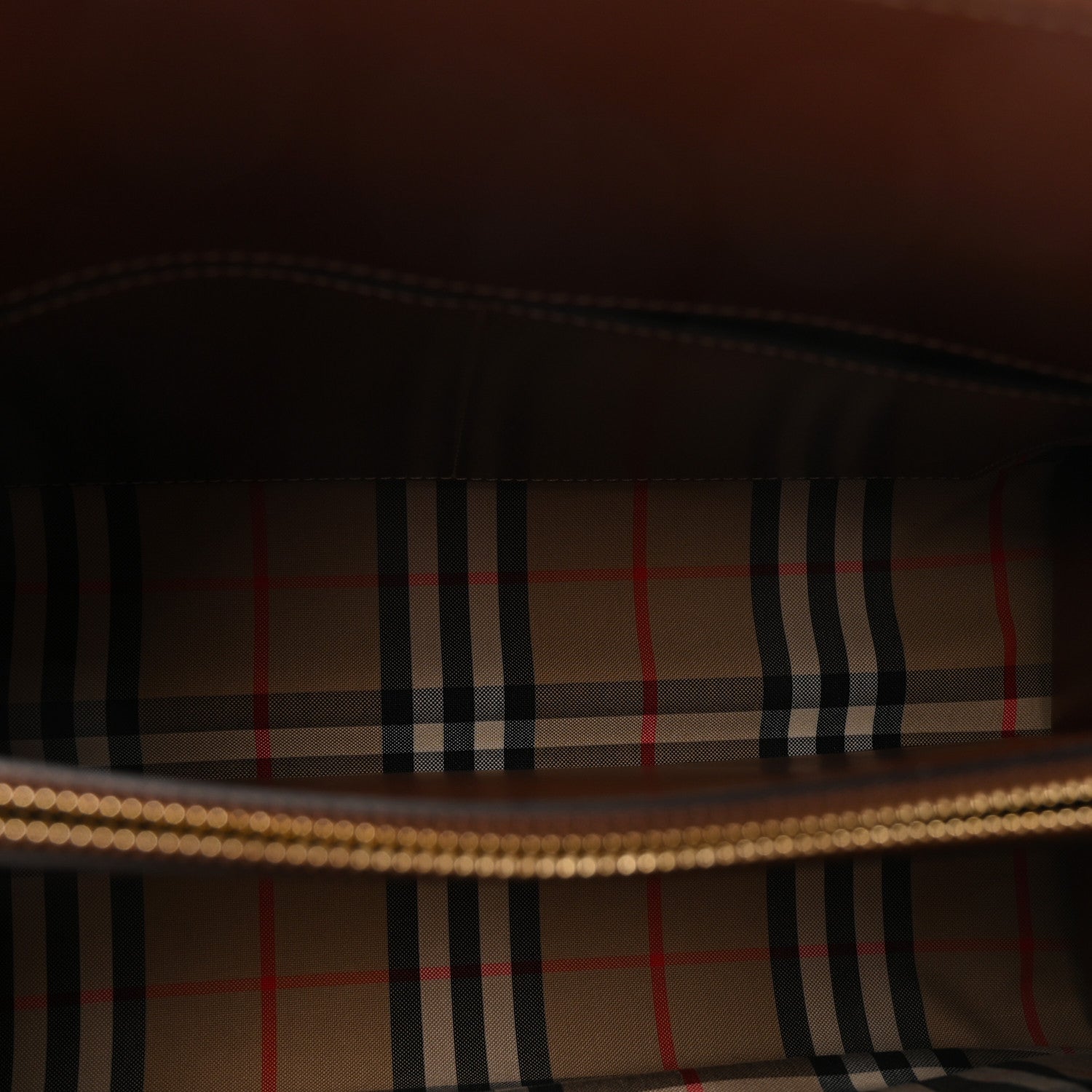 Burberry Calfskin Vintage Check Small Two Handle Title Bag  Black 5 of 9