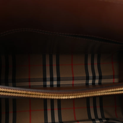 Burberry Calfskin Vintage Check Small Two Handle Title Bag  Black 5 of 9
