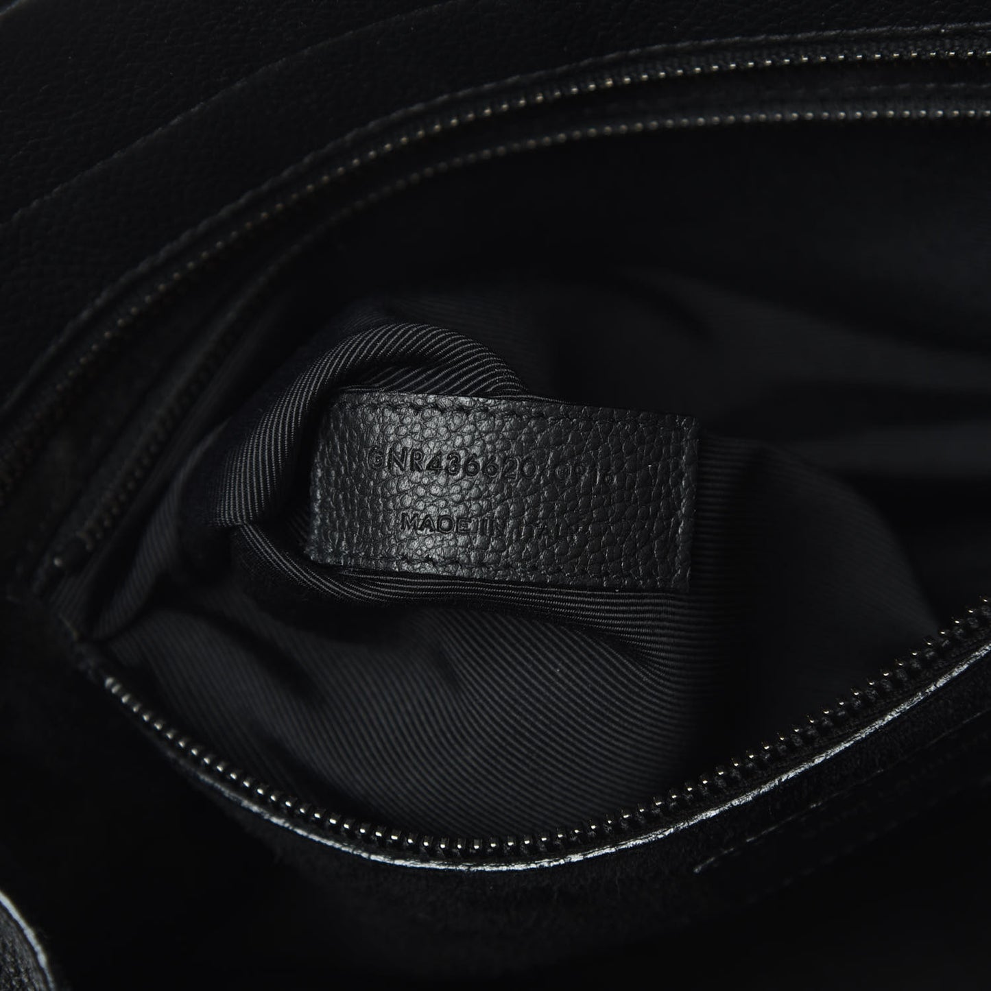 Grained Calfskin Small Cabas Rive Gauche Black