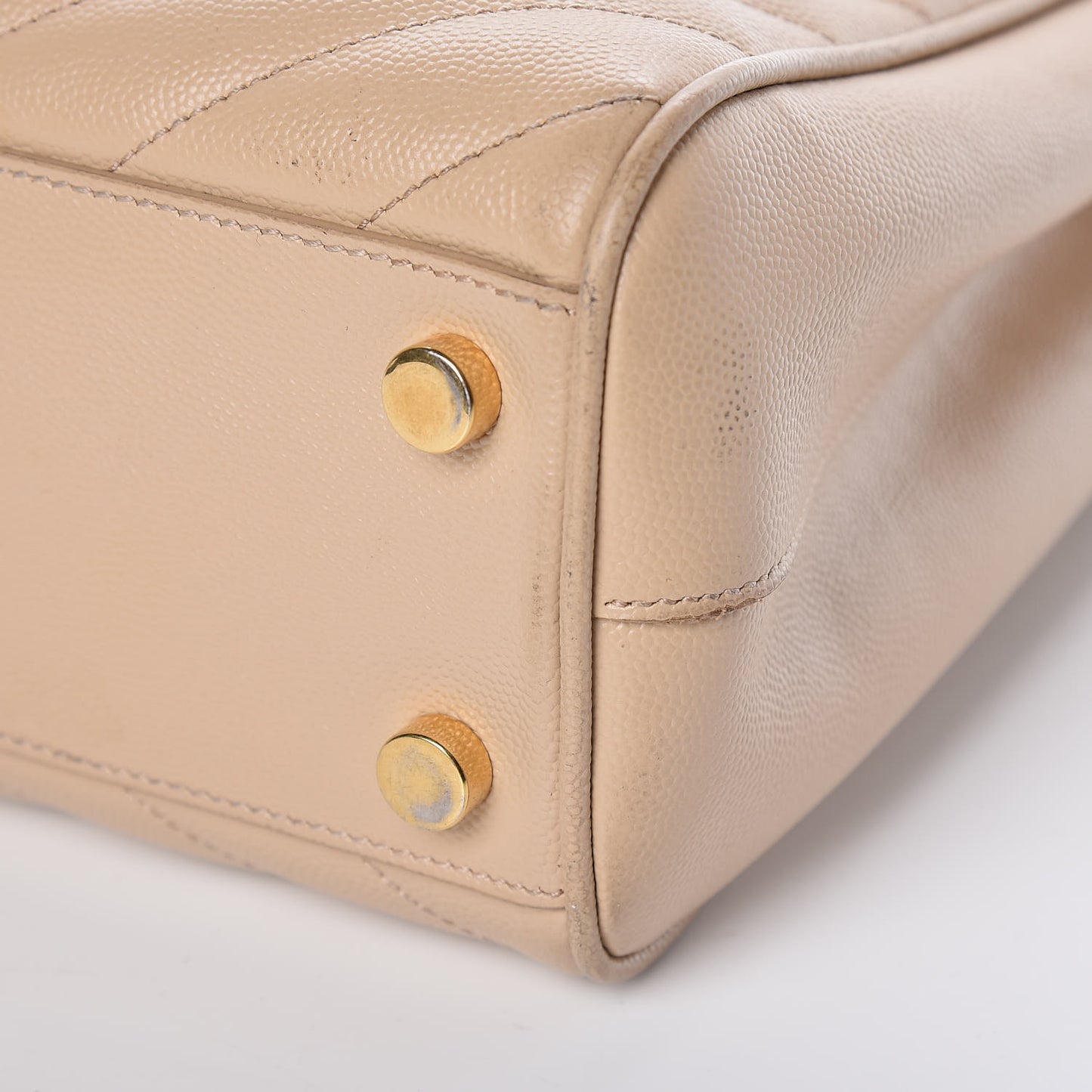 Grain De Poudre Matelasse Chevron Monogram Shopping Bag Nude Powder