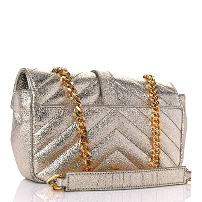 Saint Laurent Metallic Nappa Matelasse Chevron Classic Monogram Baby Chain Bag 3 of 12