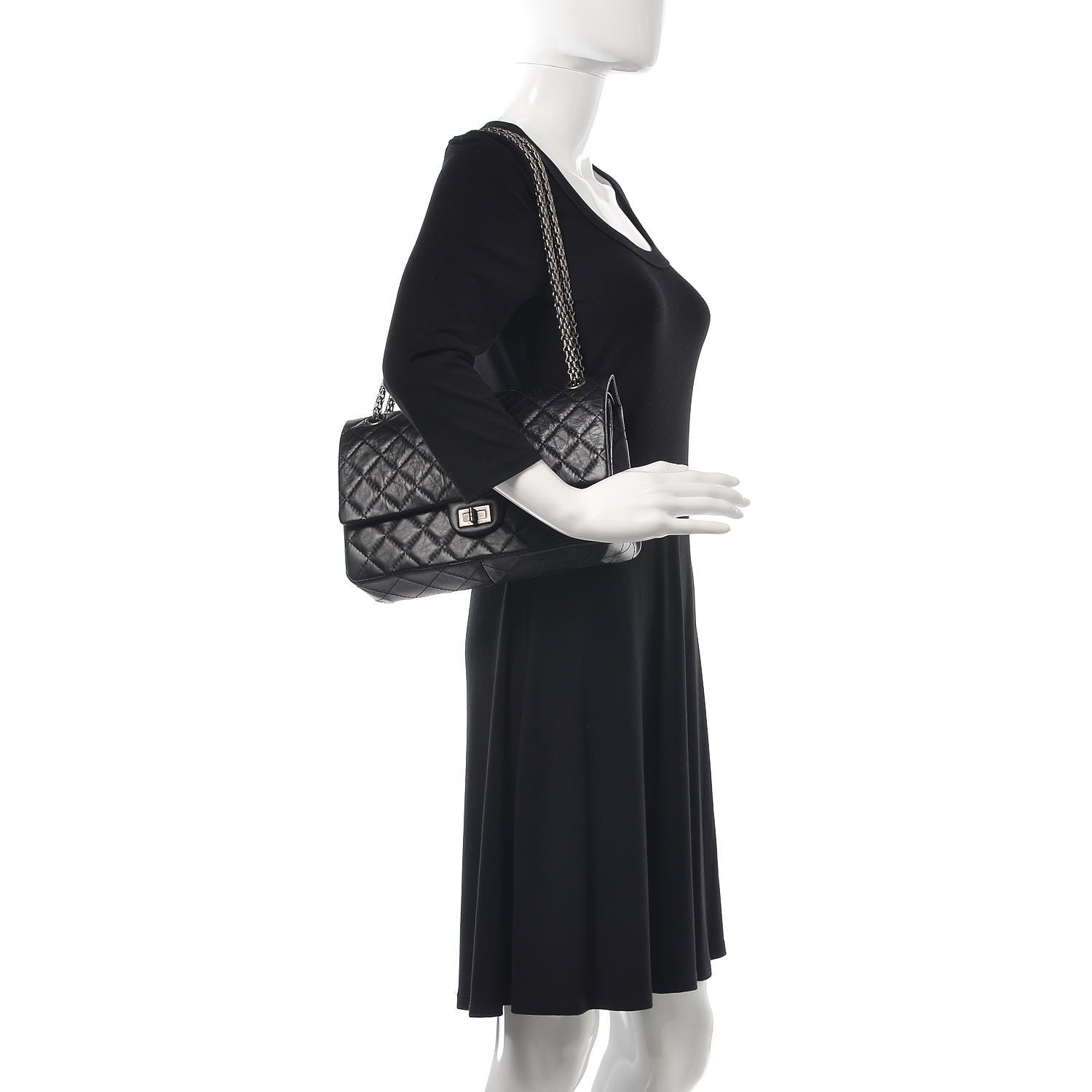 Chanel Aged Calfskin Quilted 2.55 Reissue 226 Flap Black 2 of 8