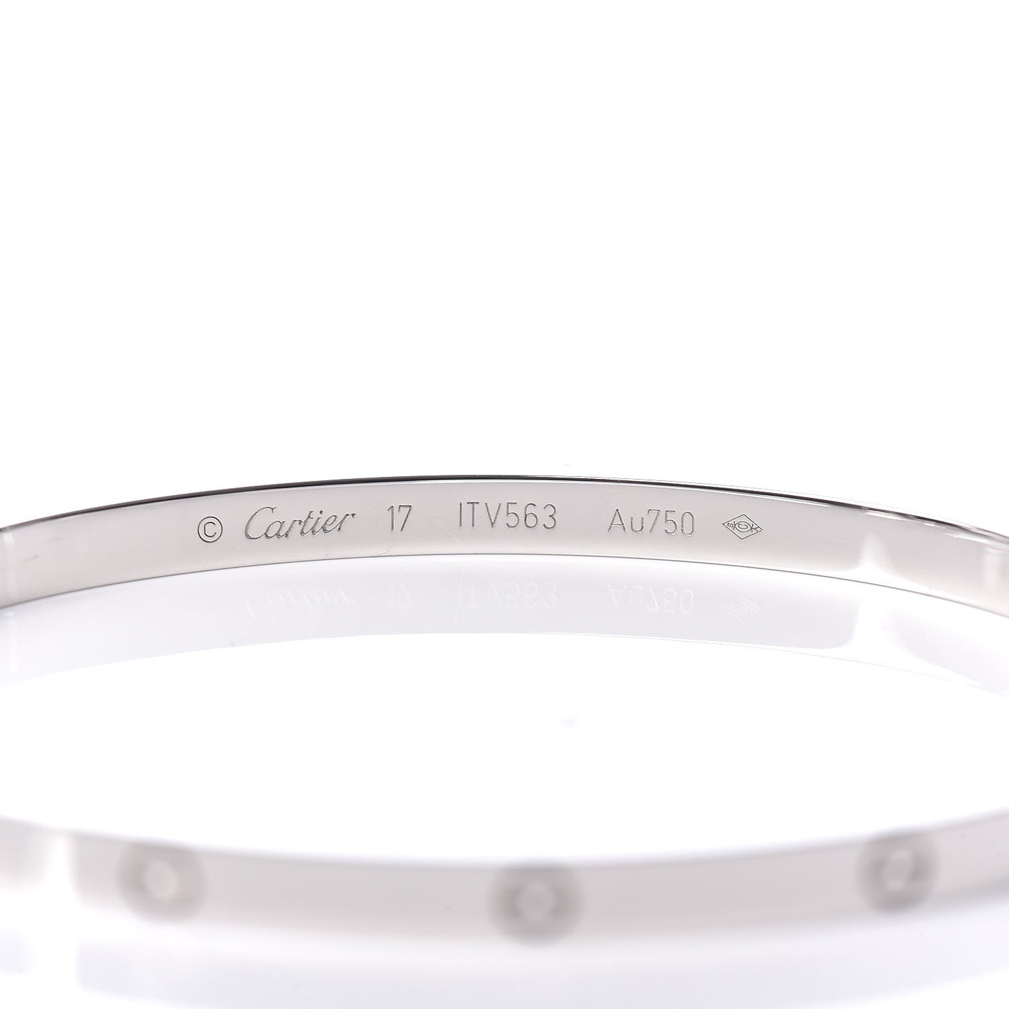 18K White Gold Small LOVE Bracelet 17