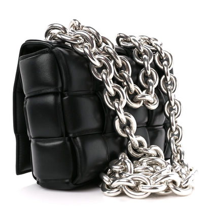 Bottega Veneta Lambskin Maxi Intreccio Padded Chain Cassette Crossbody Bag Black 3 of 12