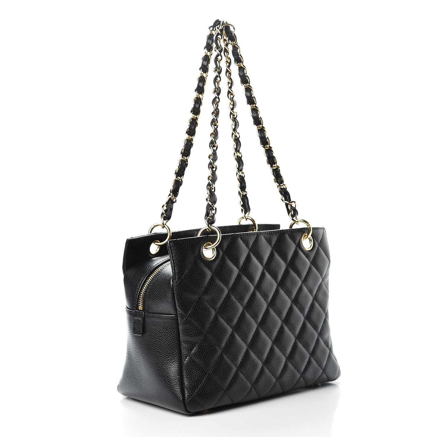 Caviar Quilted Petit Timeless Tote PTT Black