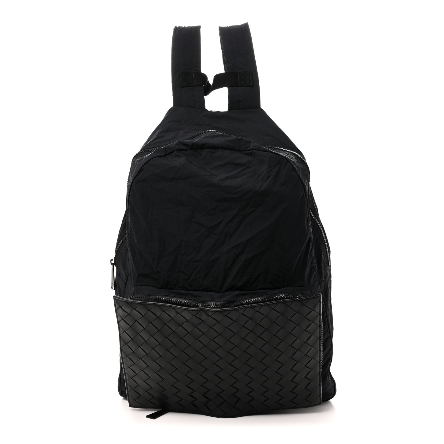 Nappa Nylon Intreccio Packable Backpack Black