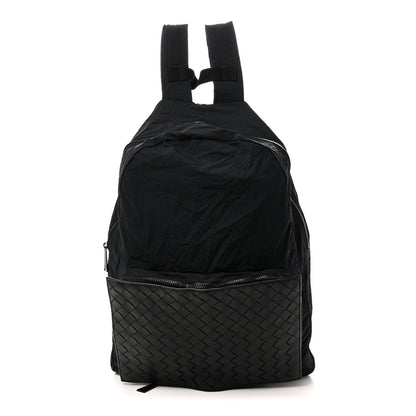 Bottega Veneta Nappa Nylon Intreccio Packable Backpack Black 1 of 10
