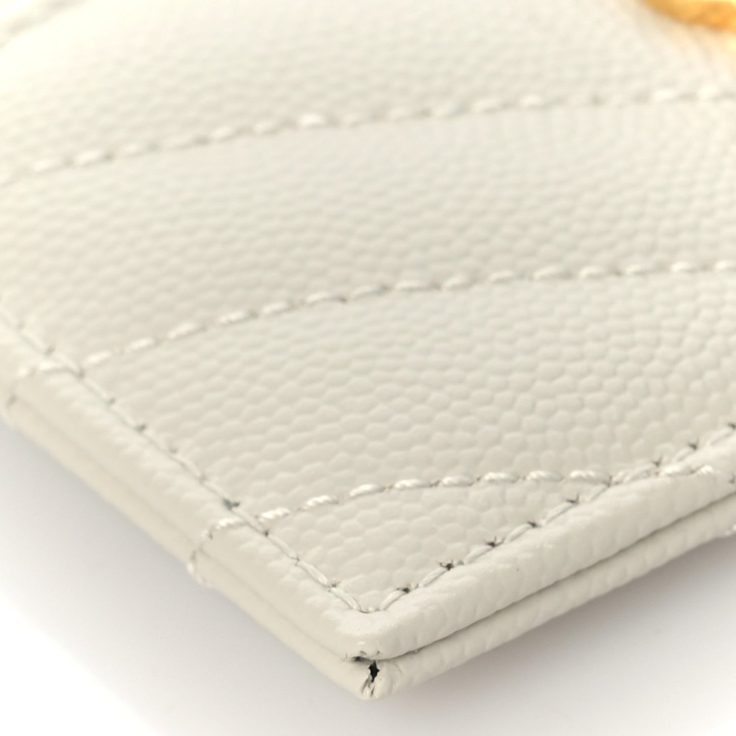 Grain De Poudre Matelasse Chevron Monogram Credit Card Case Crema Soft