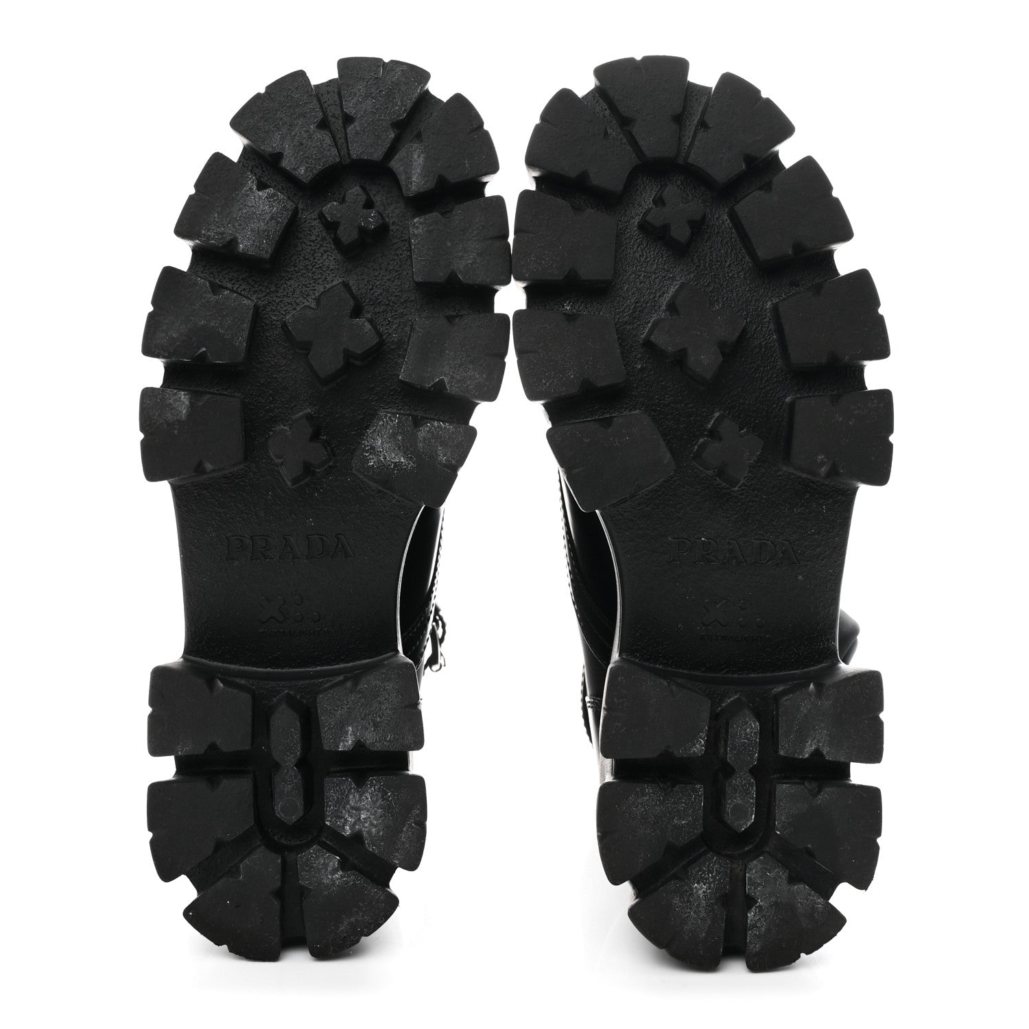 Prada Spazzolato Rois Nylon Metal Triangle Logo Monolith Pouch Pocket 55mm Boots 39 Black 6 of 9