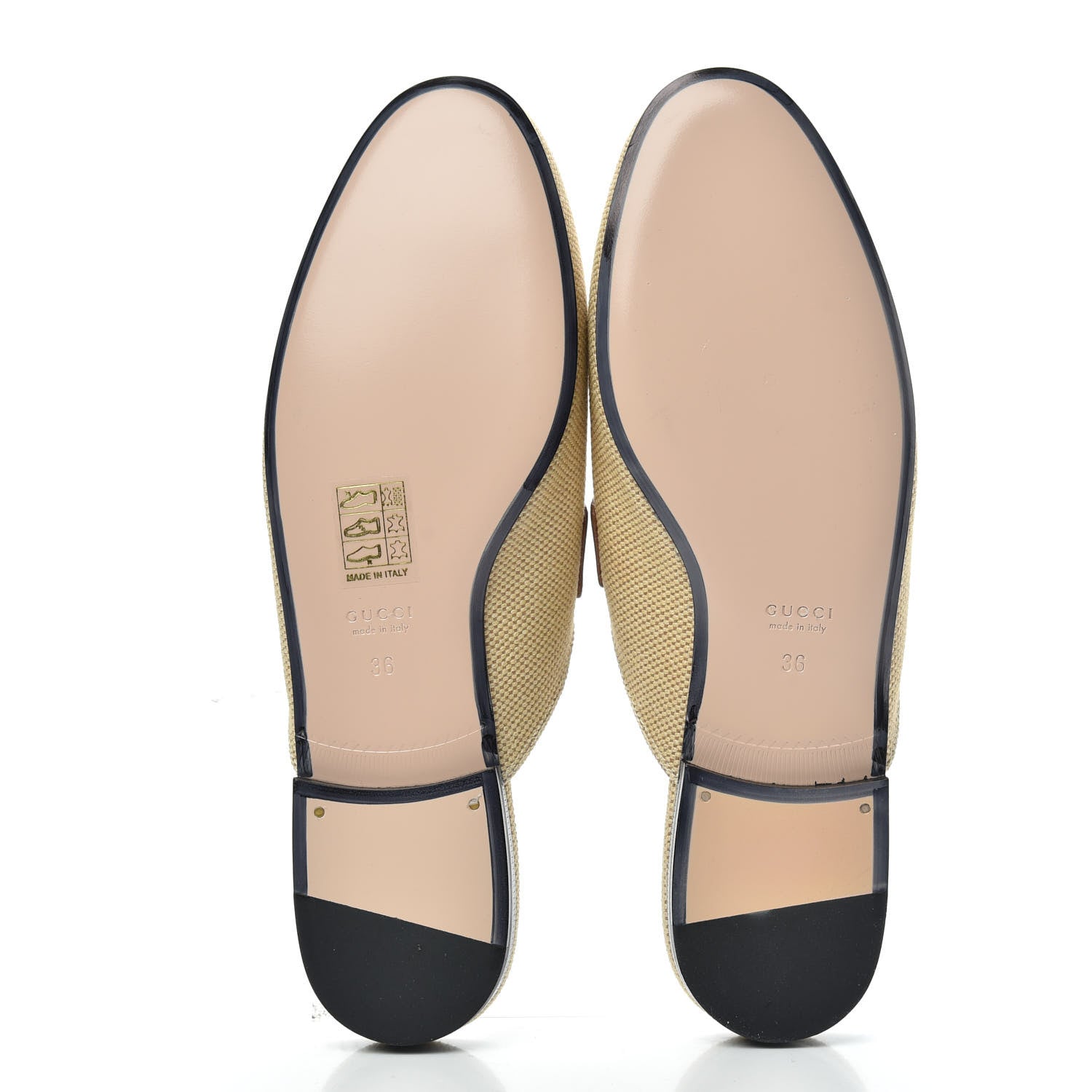 Gucci Canvas Vintage Charlotte Web Princetown Slippers 36 Sand Cuir 5 of 9