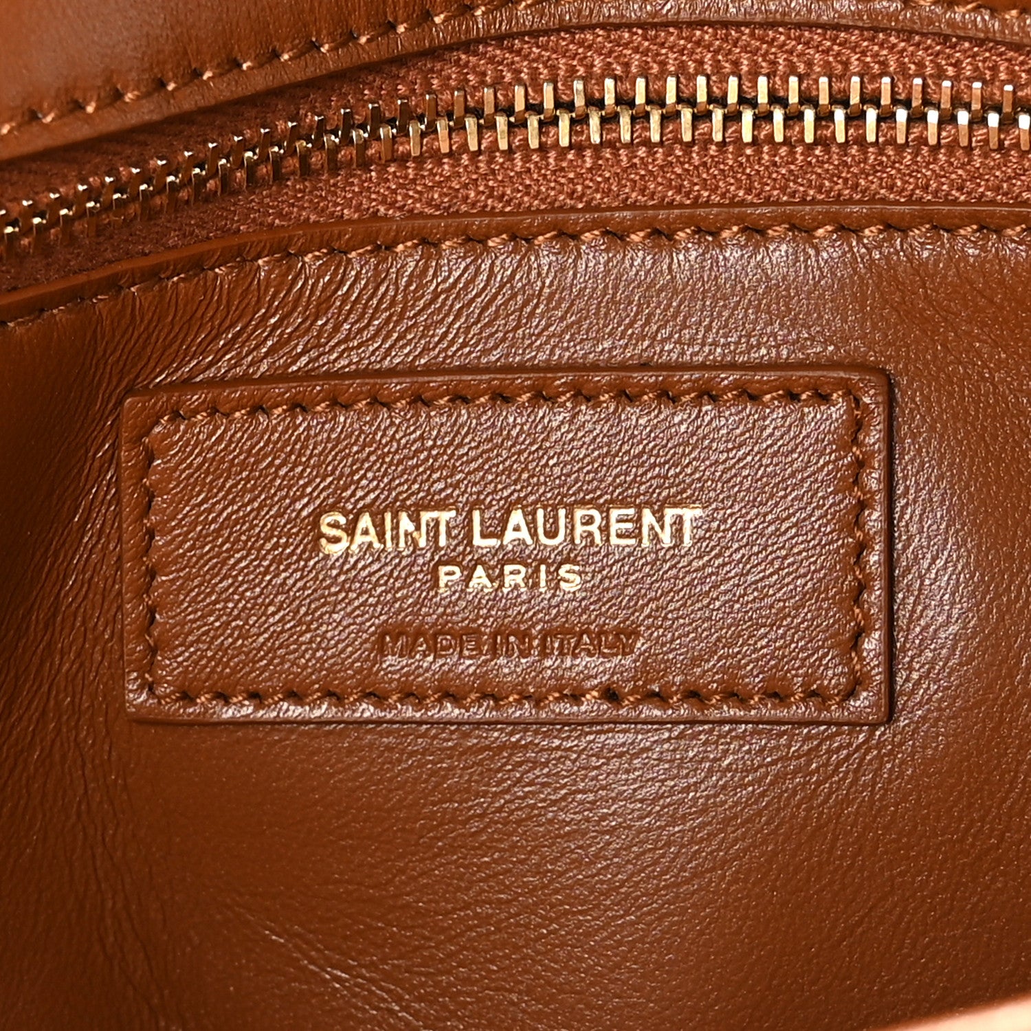 Saint Laurent Smooth Calfskin Le Maillon Satchel Brown 7 of 10