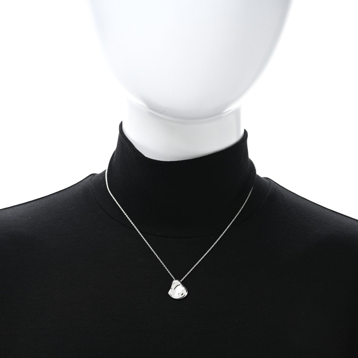 Tiffany Sterling Silver Elsa Peretti Full Heart Pendant Necklace 2 of 4